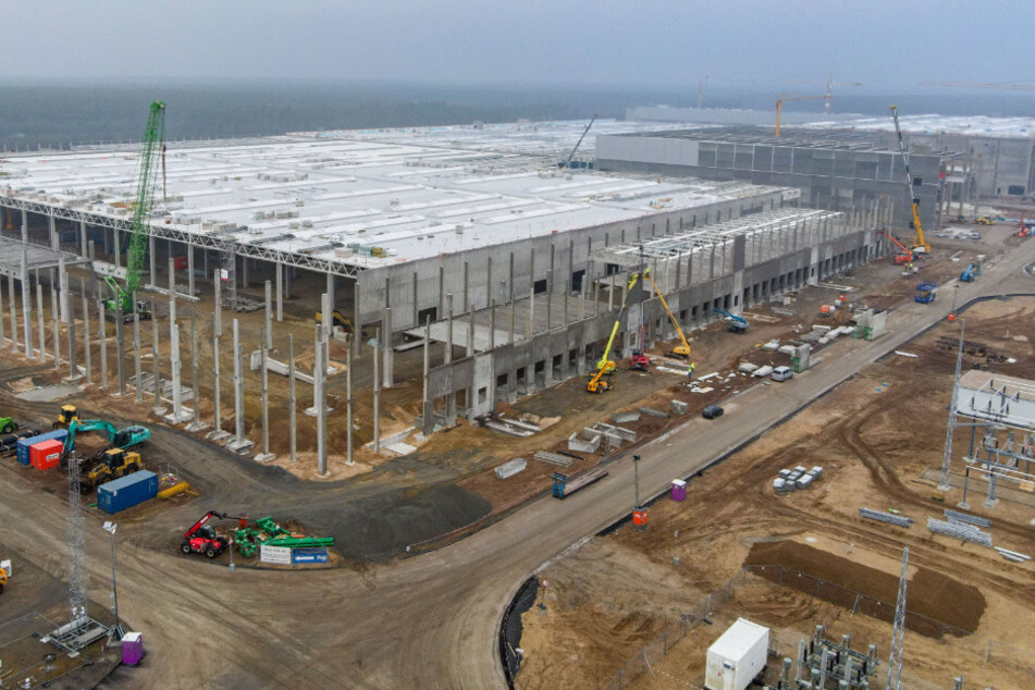 Die Baustelle der Tesla Giga-Factory in Grünheide