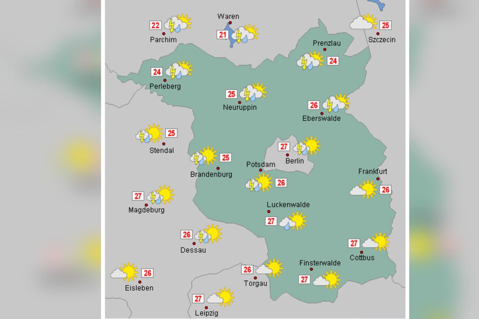 Am Freitag bleibt es in Berlin und Brandenburg zwar warm, doch ein Gewitter naht.