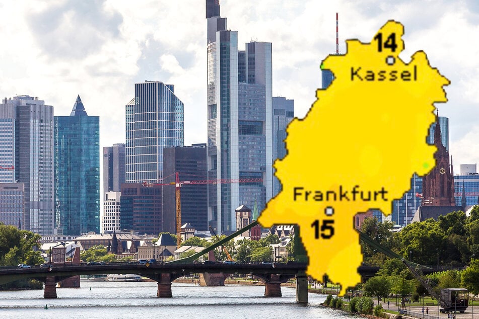 Kühles April-Wetter in Frankfurt und Hessen: Wetteronline.de (Grafik) sagt für den Dienstag 14 bis 15 Grad in der Spitze voraus, der Deutsche Wetterdienst (DWD) 12 bis 16 Grad.