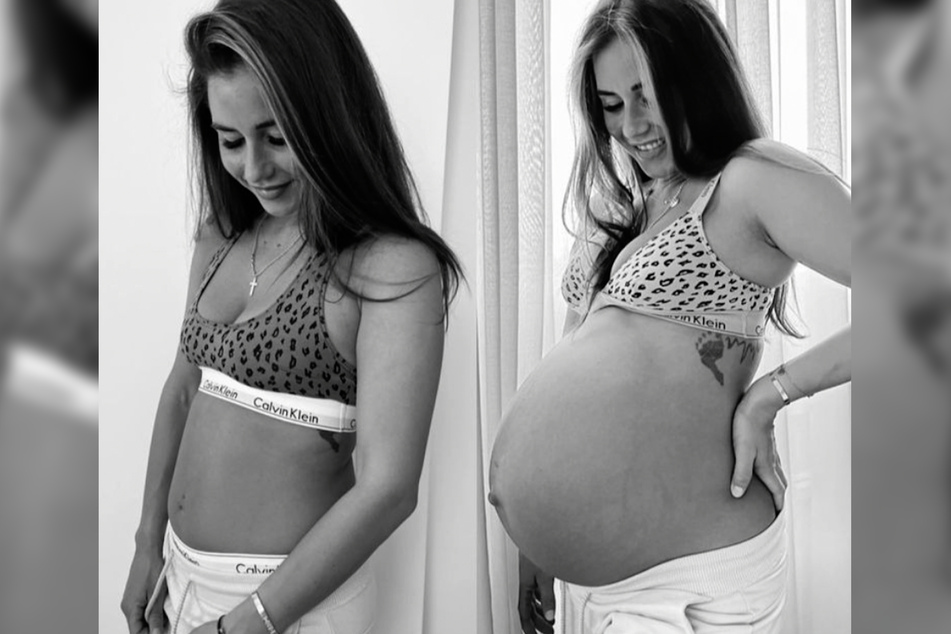 Was ein Unterschied: Zwischen den beiden Bildern liegen 23 Wochen. Bald wird Sarah ihre Tochter in den Armen halten.