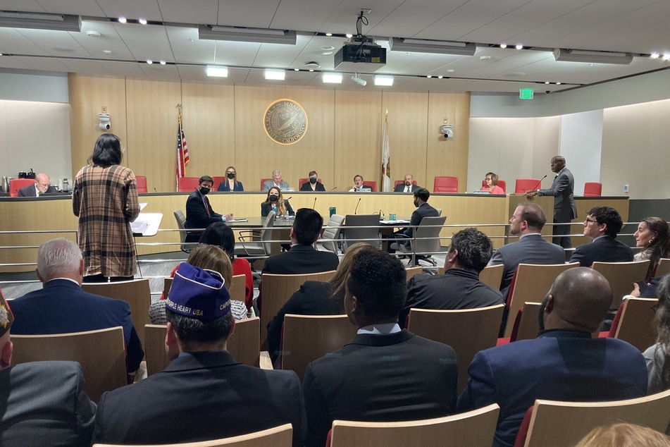 Kamilah Moore testifies in support of a California American Freedmen Affairs Agency before the Senate Judiciary Committee.
