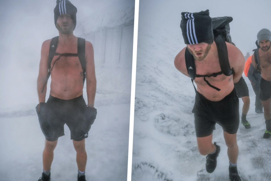 Oberkörperfrei bei Minusgraden: Weltmeister wandert halbnackt durch den Schnee!