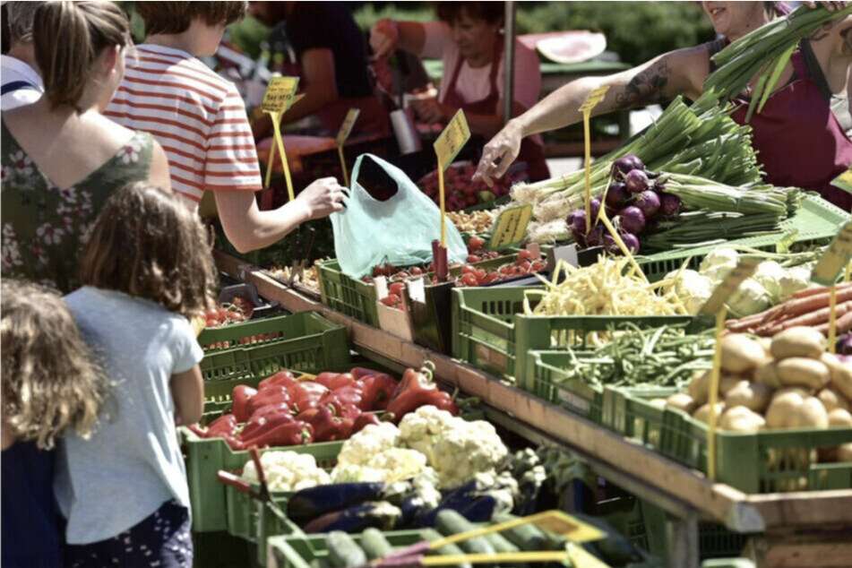 Obst, Gemüse, Brot, Milchprodukte, Fleisch und einige Delikatessen findet Ihr auf dem Leipziger Samstagsmarkt.