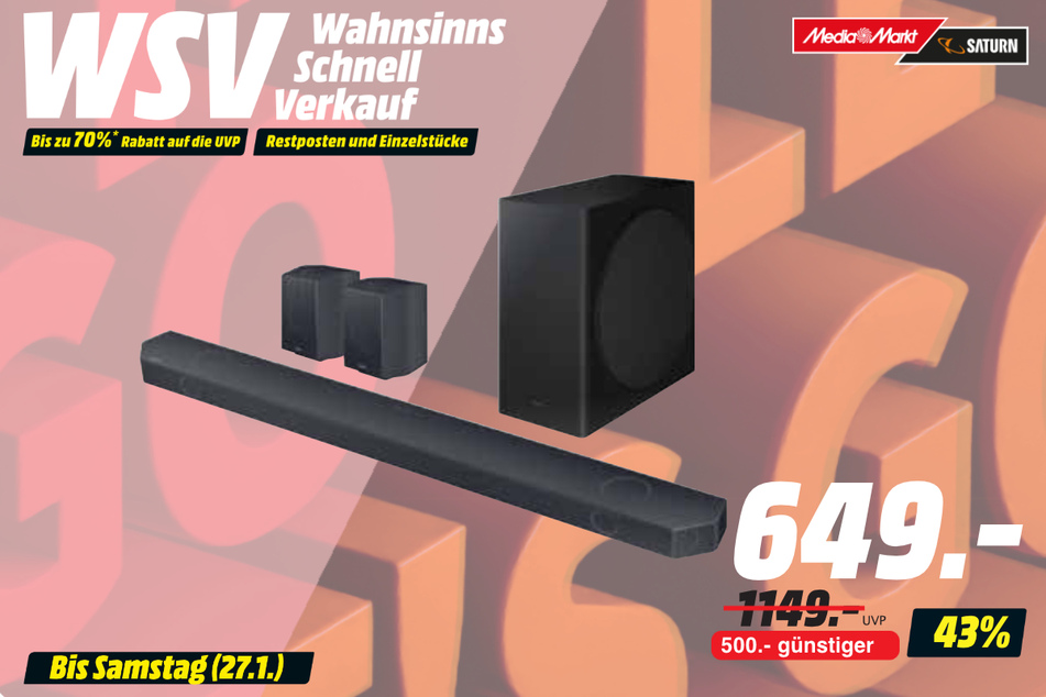 Samsung-Soundbar für 649 statt 1.149 Euro.