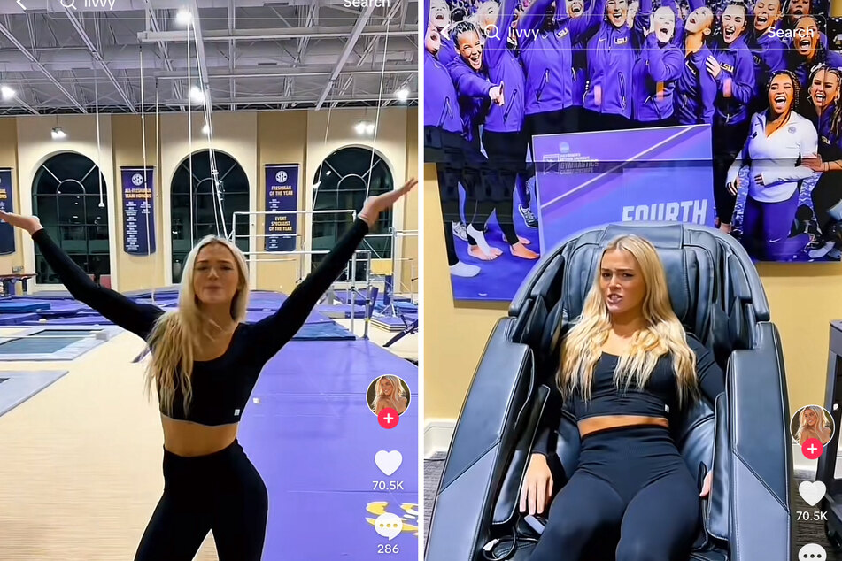 In a viral TikTok, Olivia Dunne decided to playfully channel her inner Kim Kardashian as she showcased her "crib" – aka the LSU gymnastics training gym!