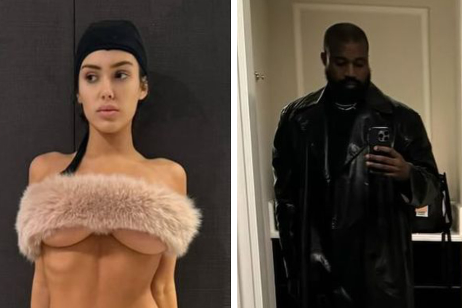 Rapper Kanye West published a series of revealing photos of his wife Bianca Censori (l.) on social media, sparking outrage from many of his fans.
