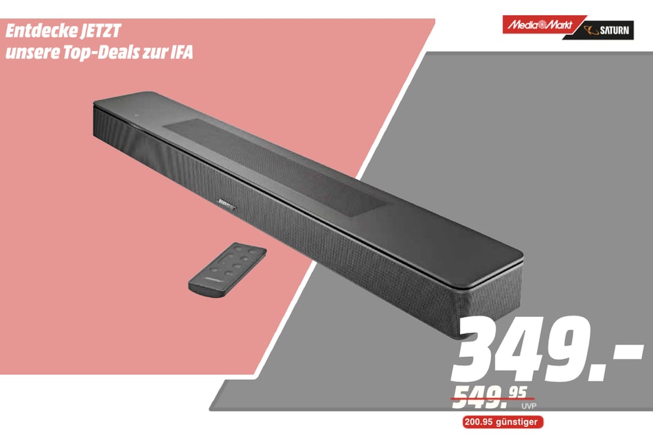 Bose-Soundbar für 349 statt 549,95 Euro.