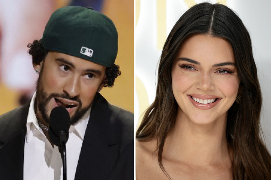 Kendall Jenner (r.) and rapper Bad Bunny reportedly made out at a club in Los Angeles.