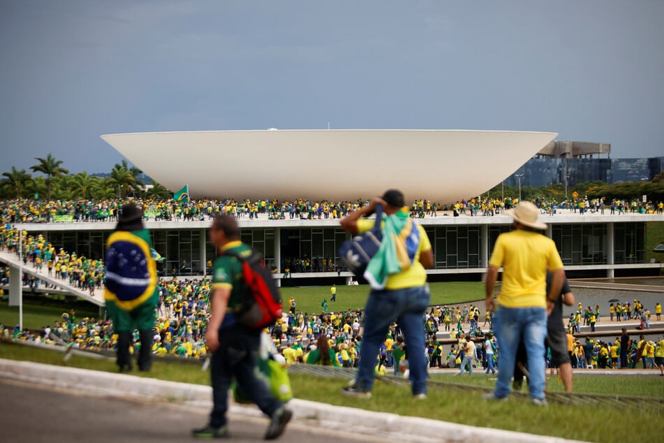 Supporters of former Brazilian President Jair Bolsonaro stormed the National Congress building in the capital Brasília on Sunday.