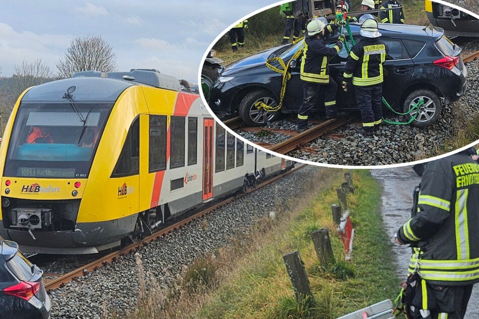 Zug erfasst Auto und schleift Wagen rund 200 Meter mit, Fahrer verletzt