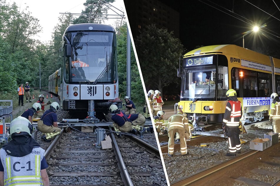 Chaotische Nacht auf Dresdner Schienen: Zwei Straßenbahnen entgleist!