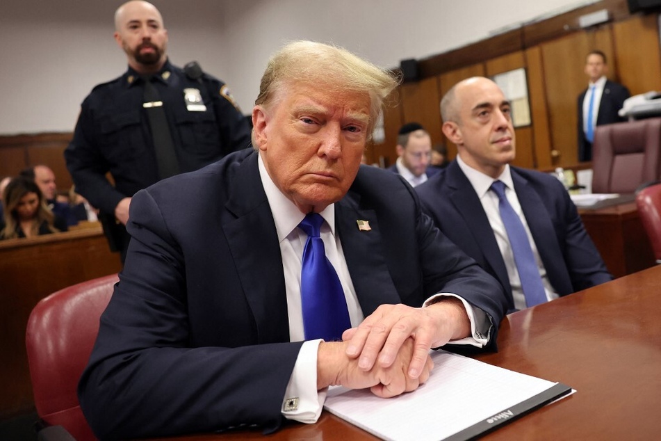 Donald Trump sits in the courtroom during his hush money trial at Manhattan Criminal Court in New York City.