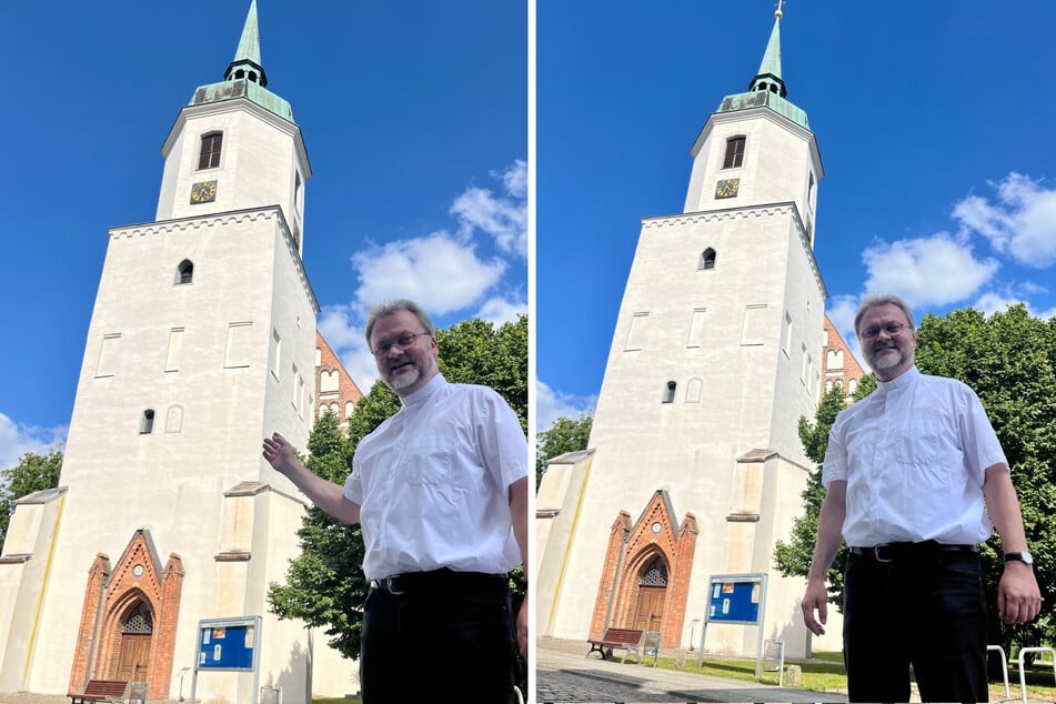 Pfarrer Heinrich Koch (60) ärgert sich über den Bruch in seine Kirche.