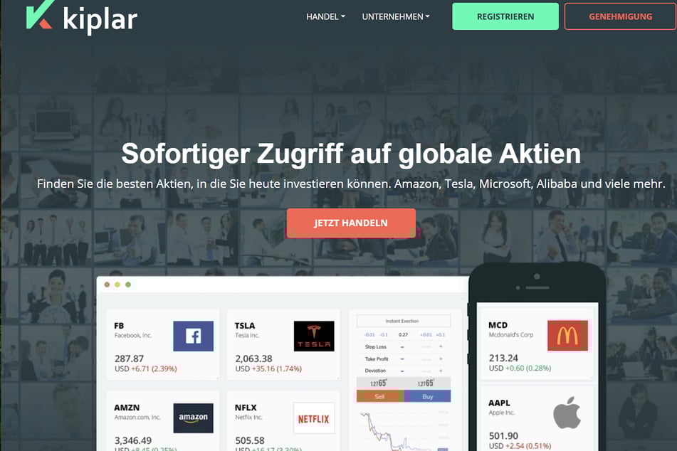 Eine der Fake-Seiten der Betrüger war "kiplar.com".