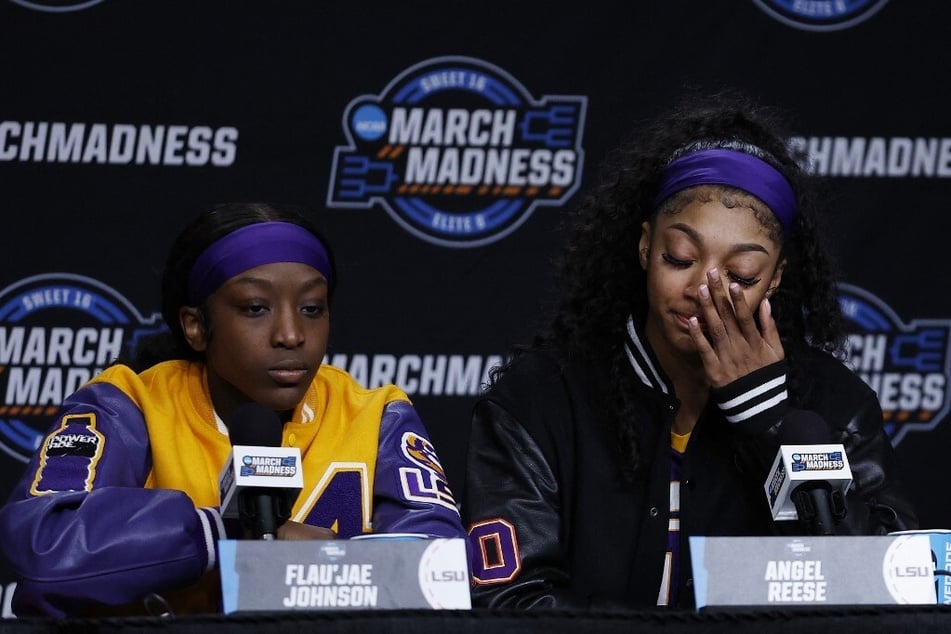 Angel Reese (r.) had the sports world in shock after revealing how she's dealt with cyber bullying and death threats since winning the NCAA title last season.