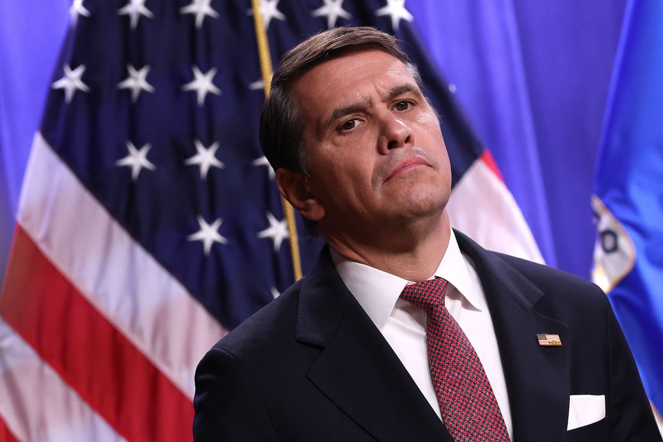 Acting US Attorney General Todd Blanche attends a press conference at the Department of Justice in Washington DC on May 4, 2026.