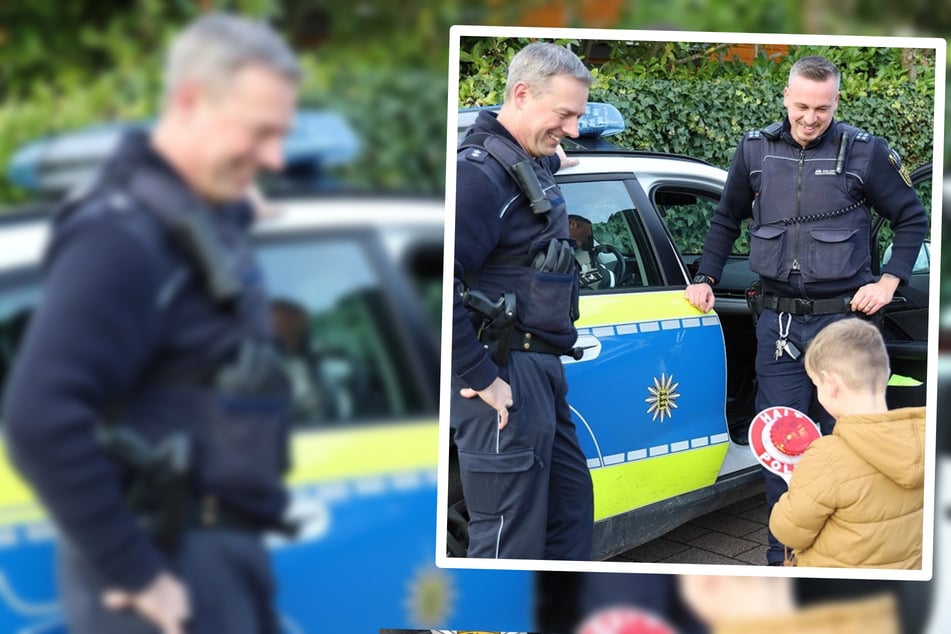 Partygast in Uniform: Polizei erfüllt Jungen (5) den größten Wunsch