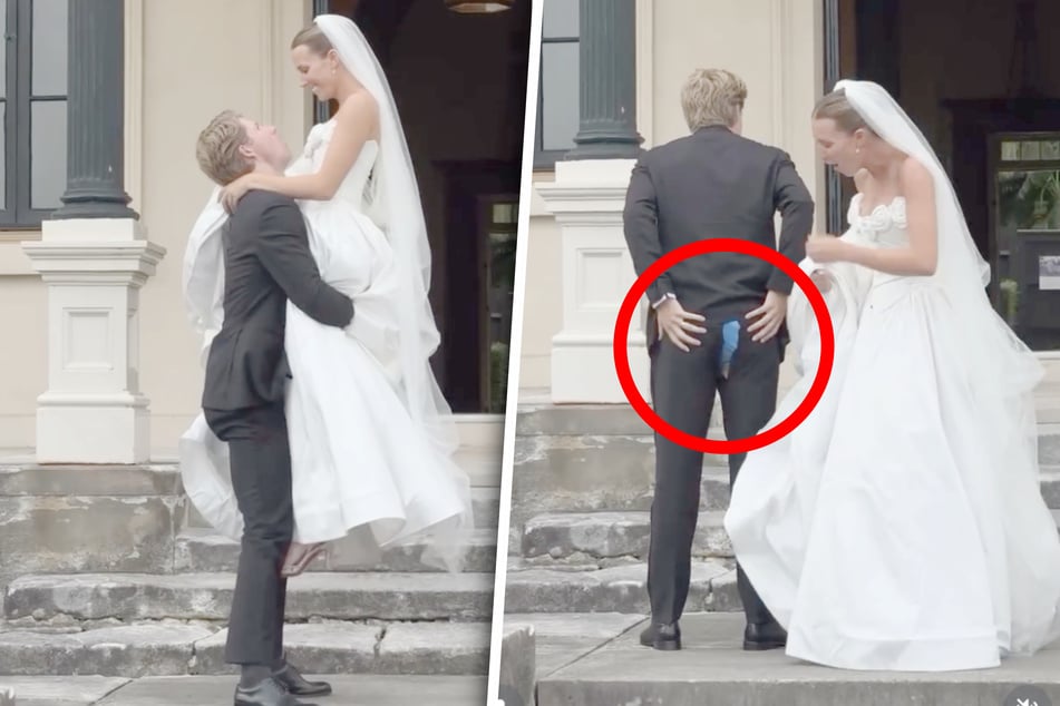 Der Moment, als die Hose riss. Die Überraschung steht Molly ins Gesicht geschrieben.