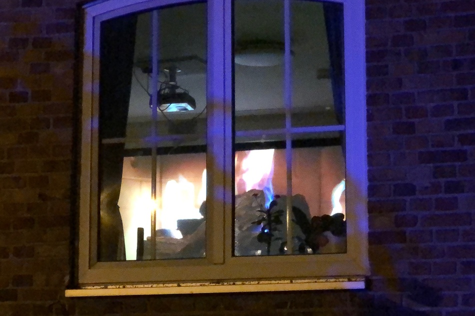 Blick in die vermeintlich brennende Wohnung.