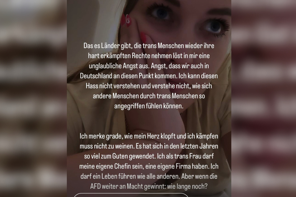 In ihren Instagram-Storys veröffentlichte Josimelonie (29) einen längeren Text, der mit einem Appell gegen die AfD endete.