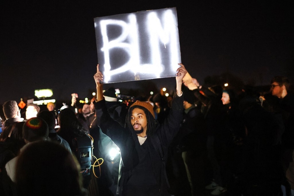 Black Lives Matter protesters rally following the police killing of Tyre Nichols in Memphis, Tennessee.