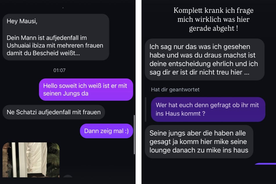 Die Reality-Darstellerin zeigte auch Screenshots der Nachrichten, die sie in einen emotionalen Ausnahmezustand versetzt hatten.