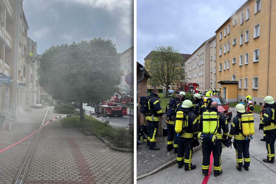 Großbrand in Mehrfamilienhaus in Niesky: Sechs Verletzte