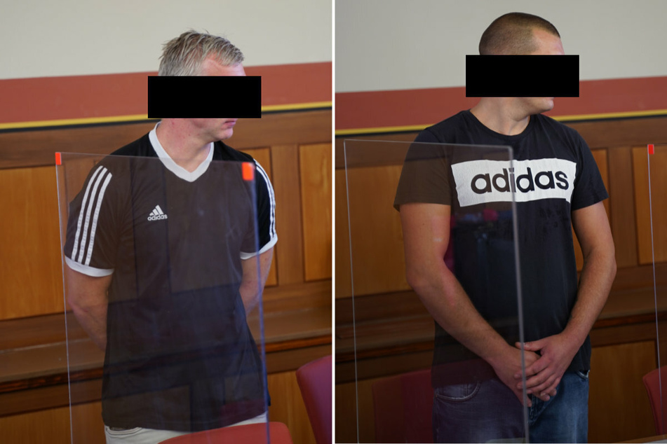 Robert G. (36, l.) schwieg zu den Vorwürfen vor Gericht. Marco K. (30) räumte im Prozess mehrere Diebstähle ein.