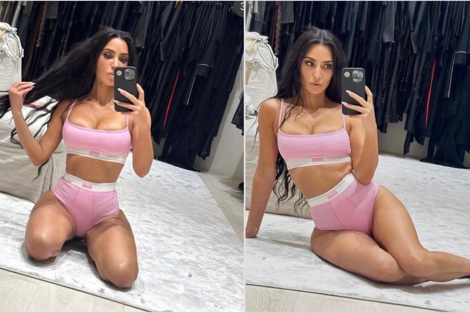 Kim Kardashian flaunts curves in new pink SKIMS wear