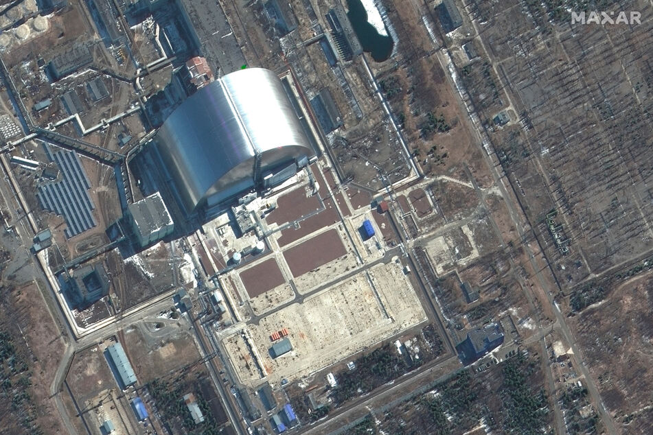 Die Nuklearanlagen von Tschernobyl in der Ukraine während der russischen Invasion im März.