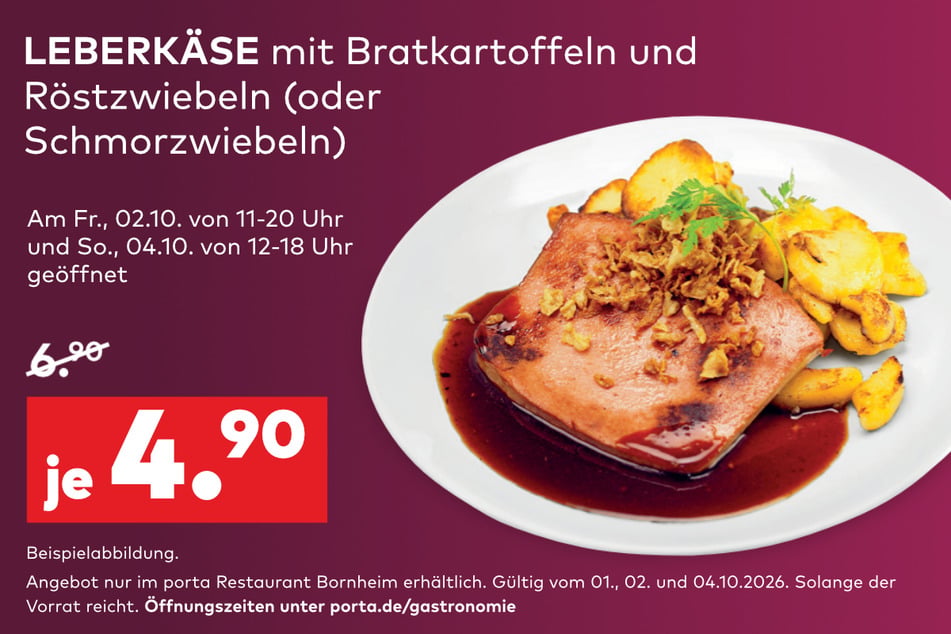Über dieses Bild kommt Ihr zum Rabatt für den Leberkäse.
