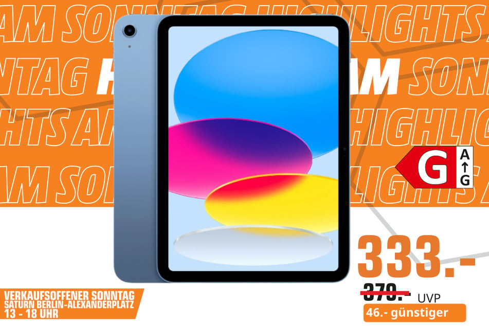 Apple iPad Wi-Fi (11th generation) für 333 statt 379 Euro.