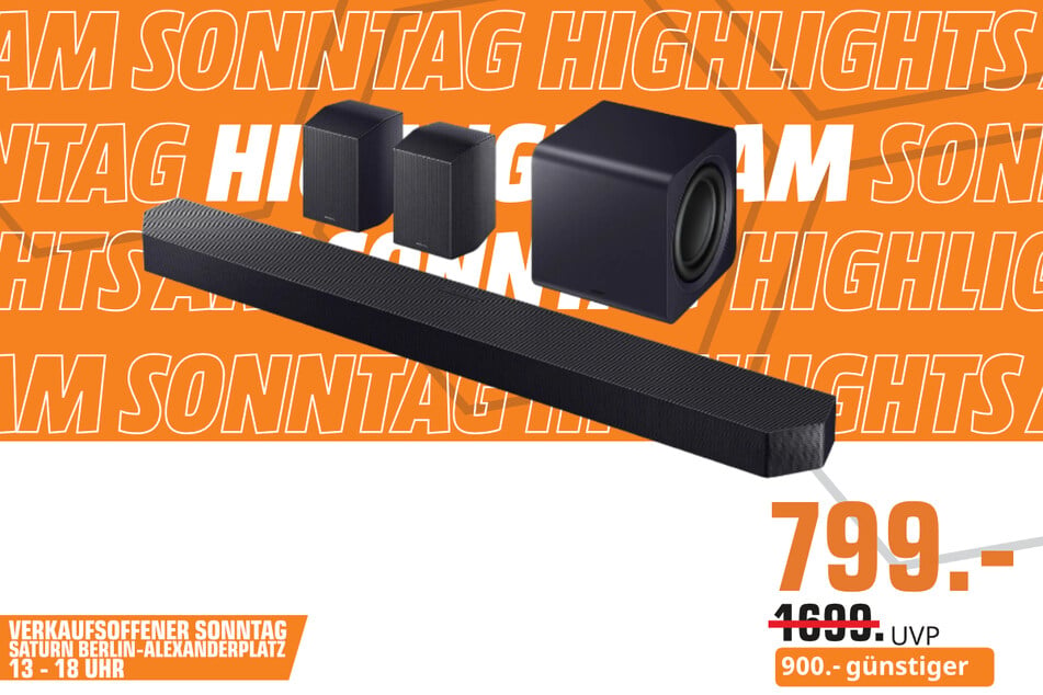 Samsung-Soundbar HW-Q995GF/ZG für 799 statt 1.699 Euro.