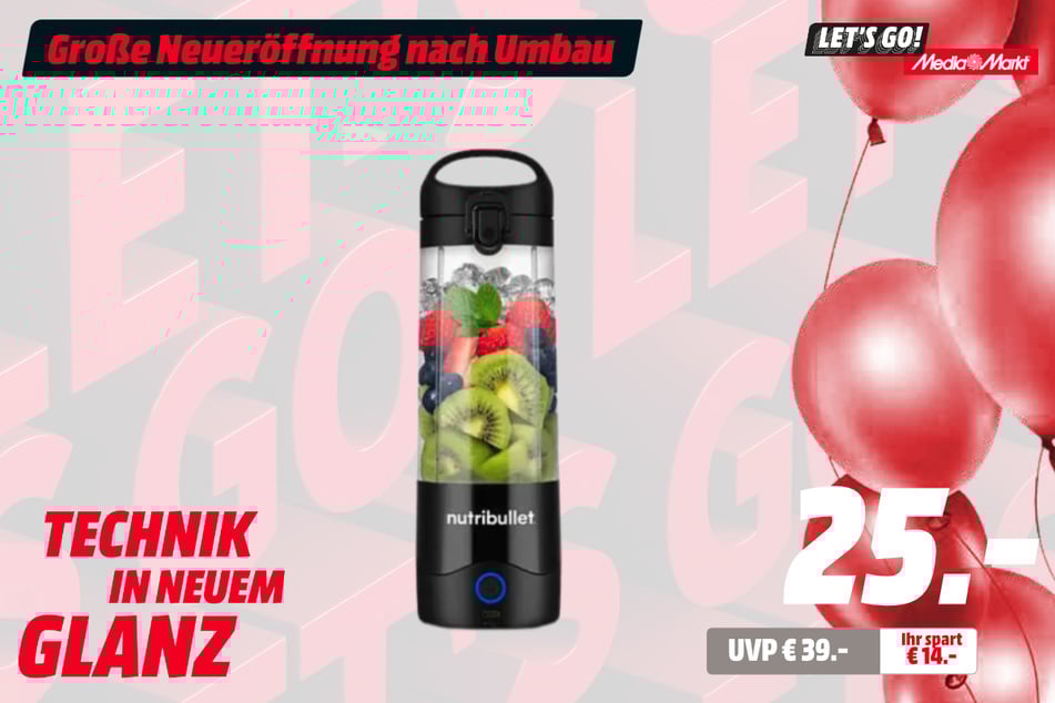 Nutribullet-Smoothie-Maker Portable NBP003B
für 25 statt 39 Euro.