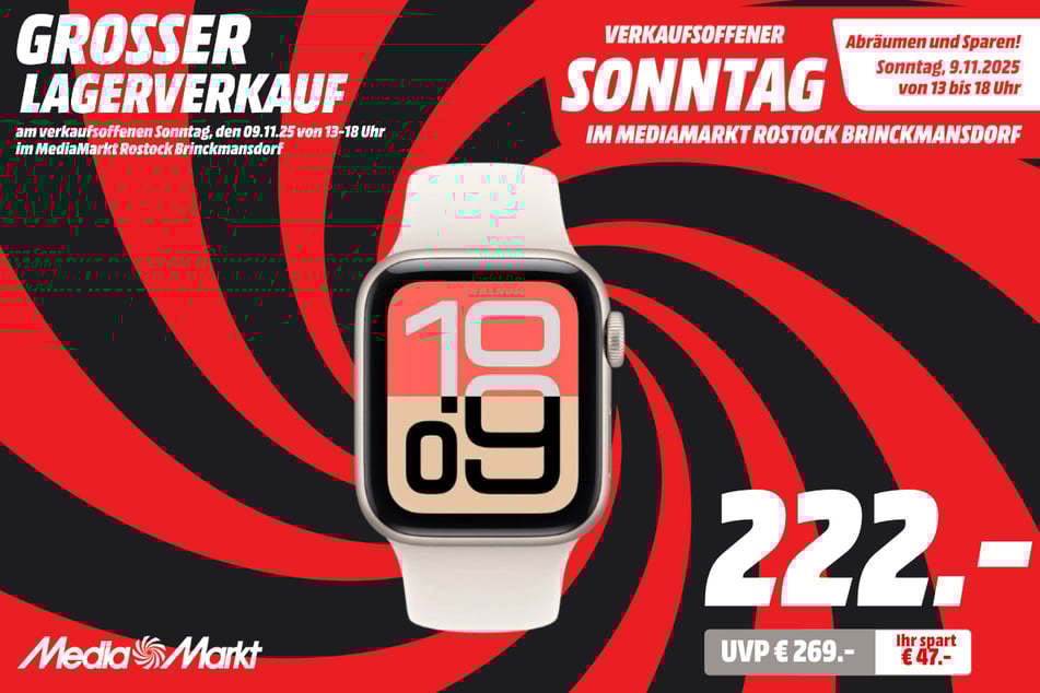 Apple Watch SE 3 für 222 statt 269 Euro.