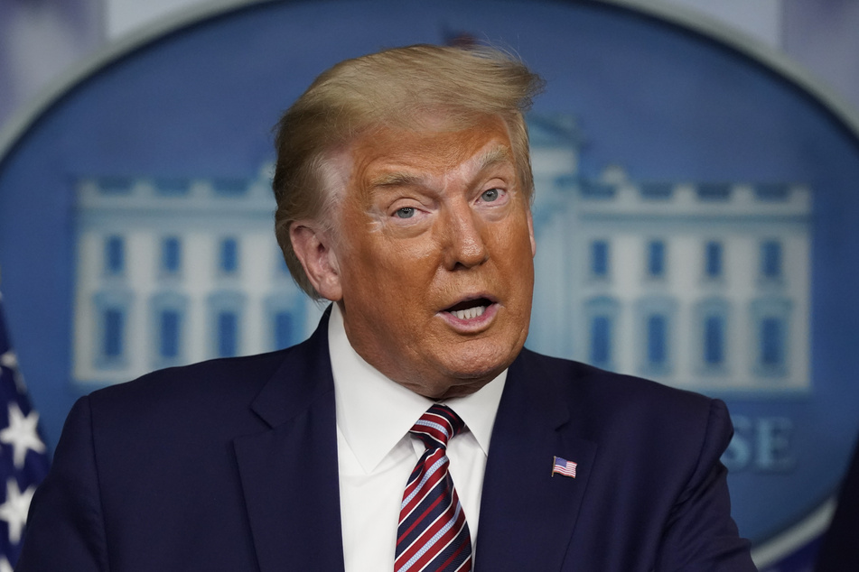 Donald Trump, Präsident der USA, spricht während einer Pressekonferenz im Weißen Haus.