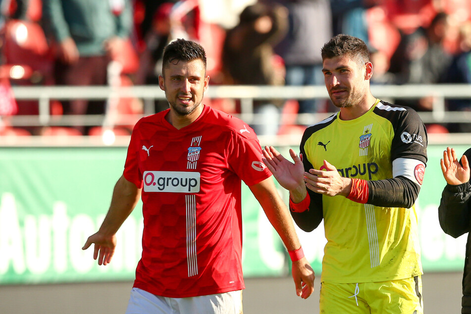 Davy Frick (l.) und Johannes Brinkies fehlten dem FSV Zwickau. Sind sie die beiden positiv getesteten Spieler?