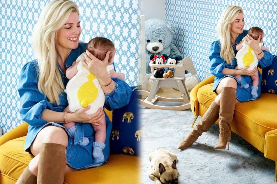 Happy sitzt Jennifer Knäble (40) mit ihrem Sohn im Kinderzimmer.