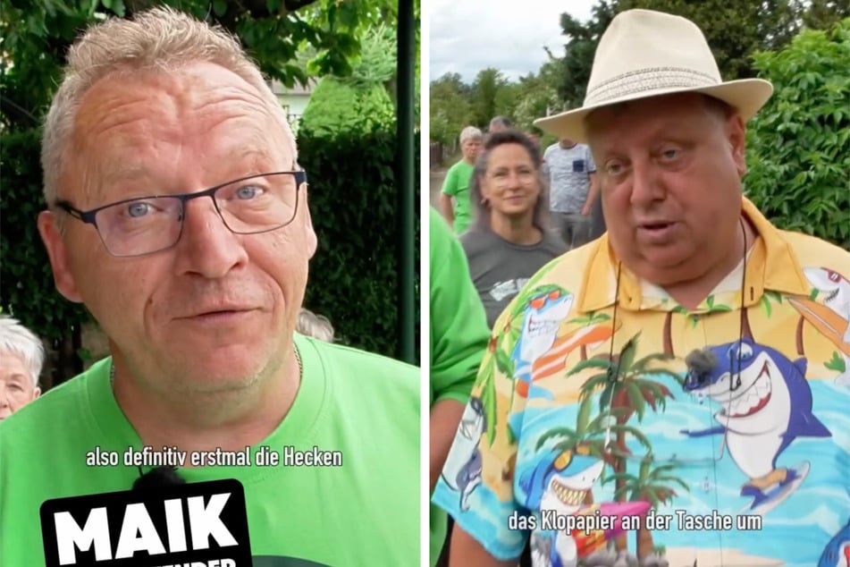 Maik (l.) ist ebenfalls Gartenvorstand bei seinem Verein in Merseburg. Ist er dem Urteil von Michael Baumann (63, r.) gewachsen?