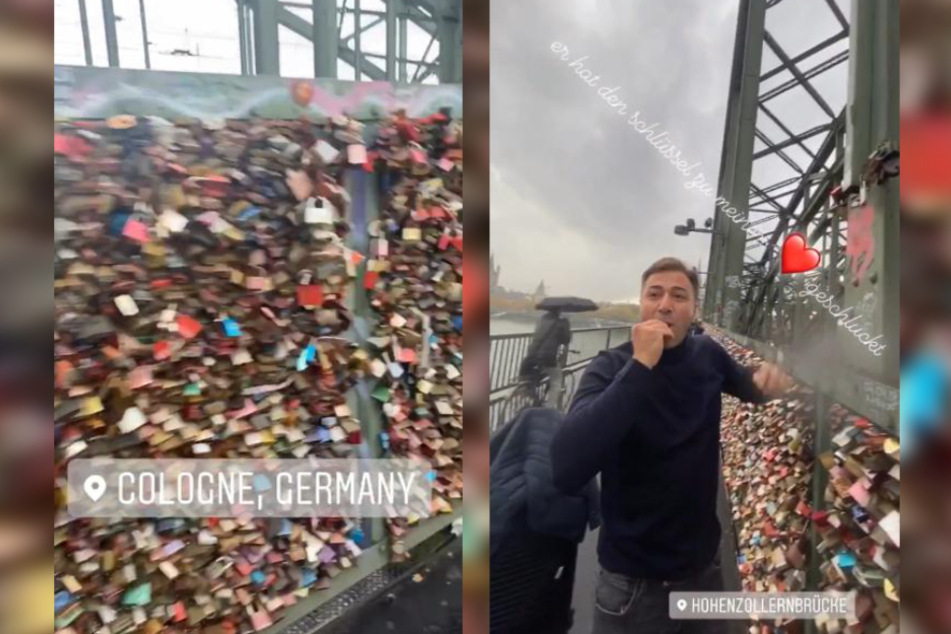 Um ihre Liebe diesmal endgültig zu besiegeln, brachten Georgina Fleur (30) und ihr On-Off-Freund Kubilay Özdemir ein Liebesschloss an Kölner Hohenzollernbrücke an.
