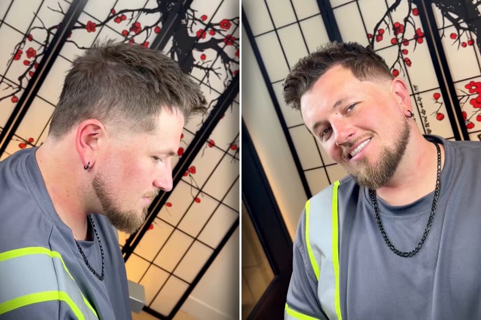 Was für eine Veränderung! Der Kunde ist nach seinem Makeover kaum noch wiederzuerkennen.