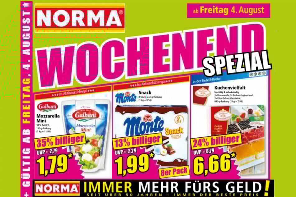 Wochenend-Spezial bei NORMA ab Freitag (4.8.).