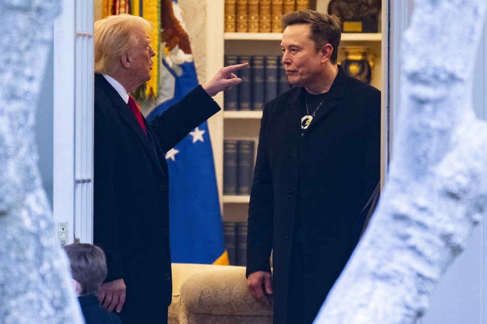 President Donald Trump (l.) said on Thursday that he asked "crazy" Elon Musk (r.) to leave his administration and threatened to take away the tech tycoon's government contracts, as a growing row over the US president's budget bill triggered a bitter public divorce with his top donor.