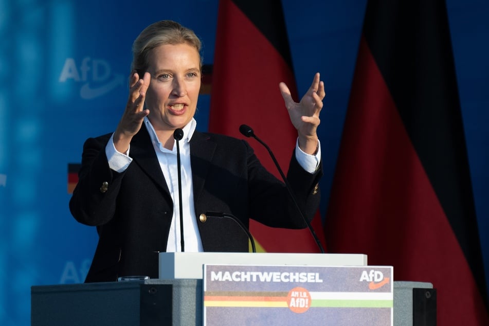 Die AfD-Vorsitzende Alice Weidel (45) sprach am Donnerstag vor Anhängern in Dresden.