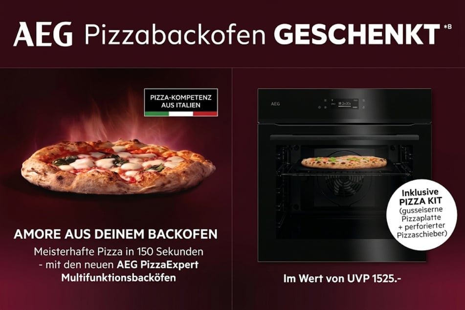 Mit dem neuen AEG Ofen schmeckt die Pizza wie in Italien.