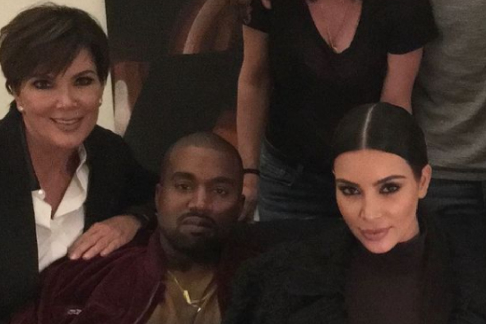 Kris Jenner (l) pictured with the couple before their split.