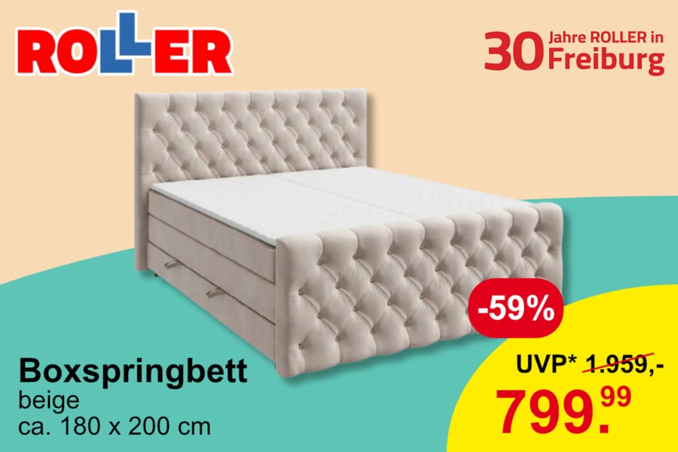 Boxspringbetten für 799,99 statt 1.959 Euro (UVP)*.