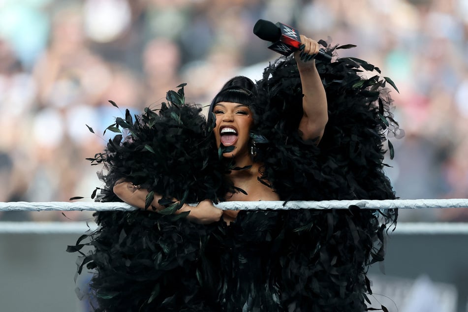 Cardi B performs during the WWE 2025 SummerSlam at MetLife Stadium on August 2, 2025 in East Rutherford, New Jersey.