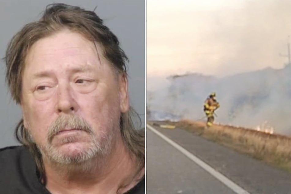 Nicht nur das Fahrzeug von Patrick Rinaldi fing Feuer - auch die Landschaft wurde in Mitleidenschaft gezogen.