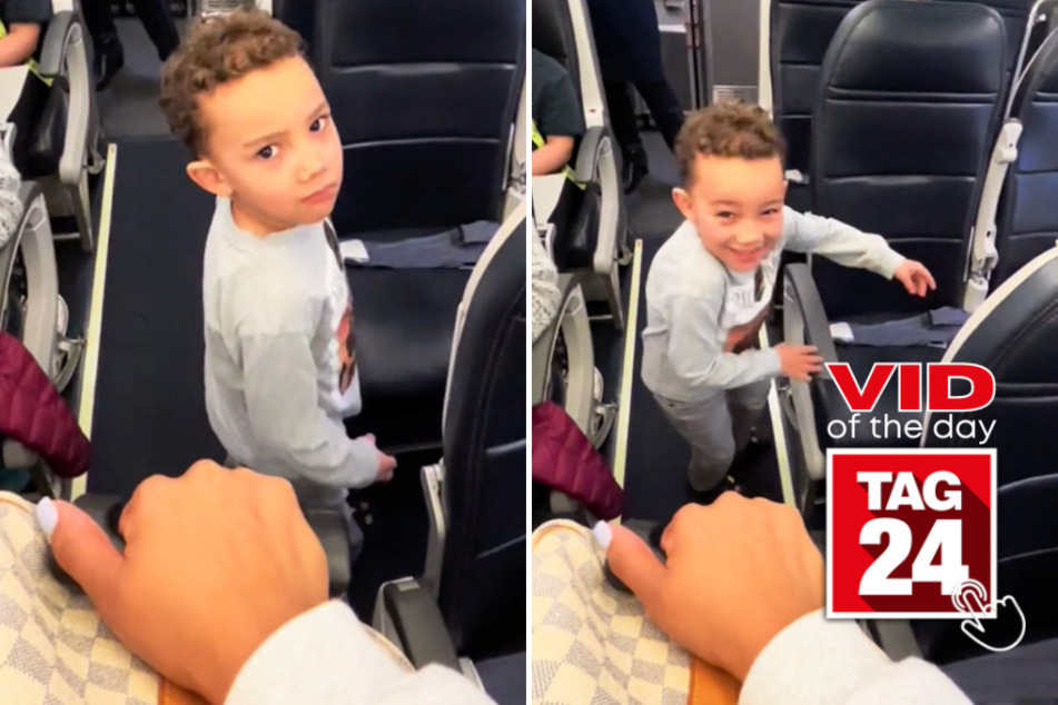 viral videos: Viral Video of the Day for December 25, 2023: Boy spots festive stowaway on plane during Christmas trip